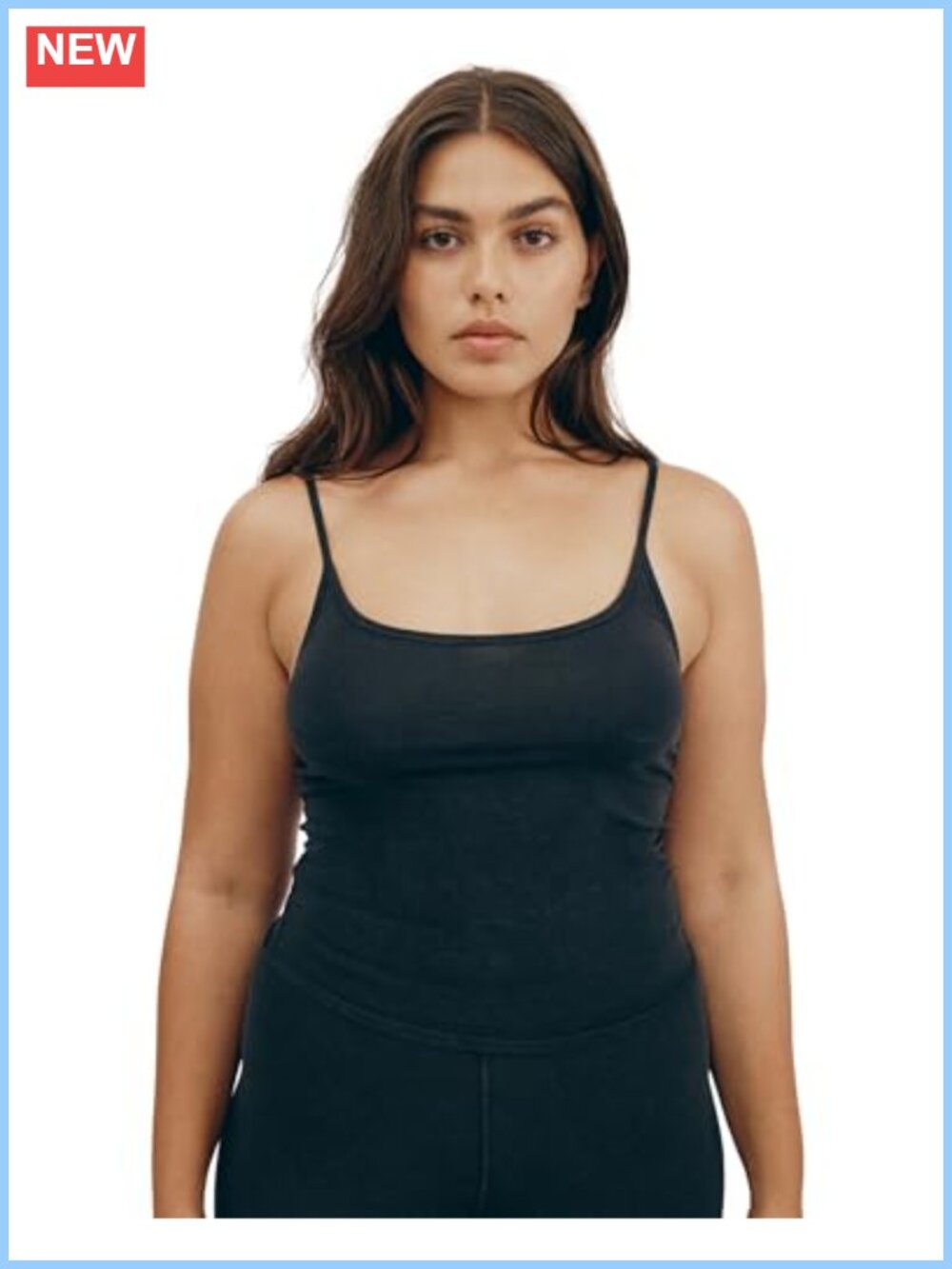 Organic Cotton Cropped Scoop Neck Camisole Tank Top Fitted